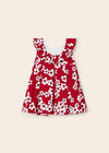 Abito satin con stampa floreale cotone neonata Mayoral rosso - ErreGiModaBimbo