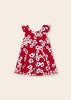 Abito satin con stampa floreale cotone neonata Mayoral rosso - ErreGiModaBimbo