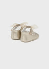 Ballerine fiocco neonata Mayoral Newborn dorate - ErreGiModaBimbo