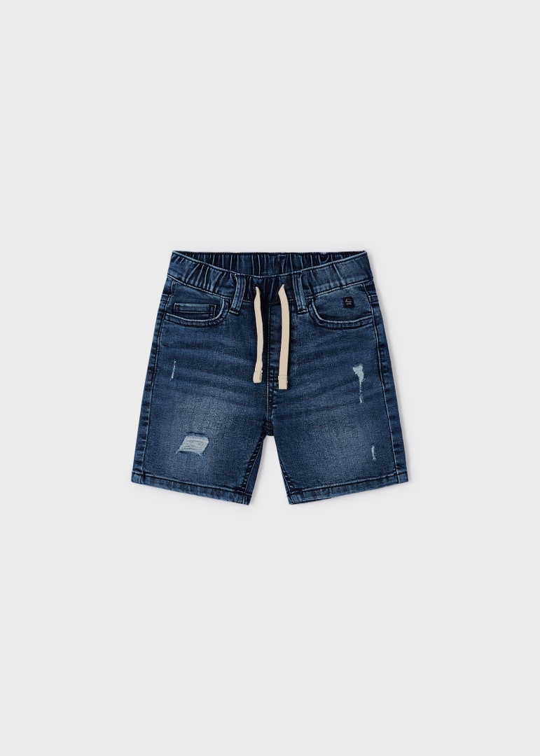 Bermuda soft jeans scuro denim cotone bambino Mayoral - ErreGiModaBimbo