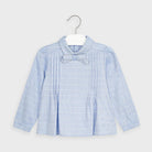 Camicia blusa bambina Mayoral motico quadri azzurra - ErreGiModaBimbo