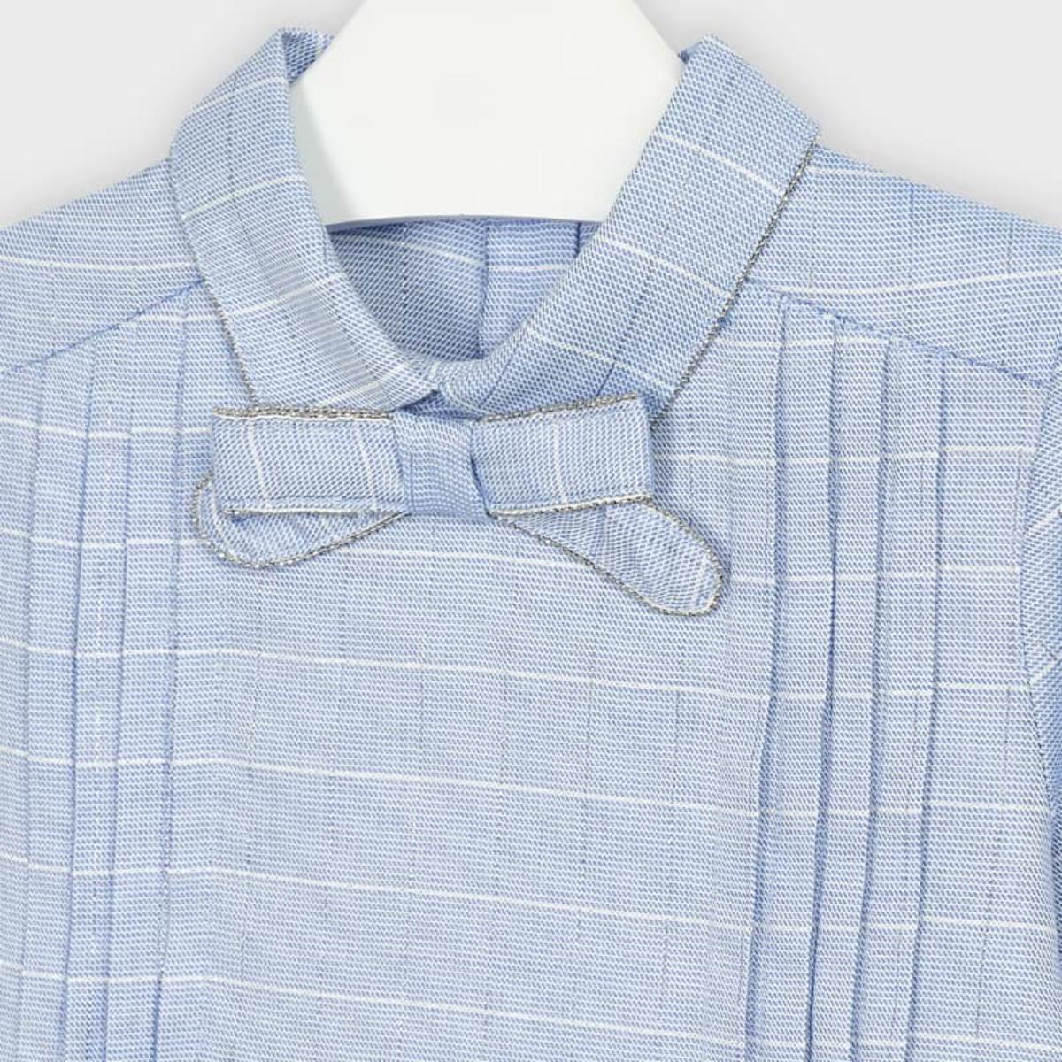 Camicia blusa bambina Mayoral motico quadri azzurra - ErreGiModaBimbo