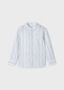 Camicia bottone manica bambino Mayoral bianca righe blu