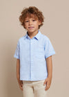 Camicia fresco cotone bambino Mayoral fantasia righe azzurra