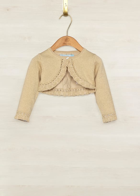 Cardigan Bolerino tricot cerimonia Abel&Lula neonata Champagne - ErreGiModaBimbo