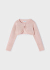 Cardigan filo bambina Mayoral bolerino tricot cotone rosa lurex