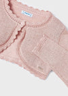 Cardigan filo bambina Mayoral bolerino tricot cotone rosa lurex