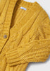 Cardigan lungo tricot bambina Mayoral trecce giallo - ErreGiModaBimbo