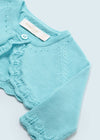 Cardigan neonata Mayoral bolerino tricot cotone sostenibile turchese - ErreGiModaBimbo