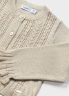 Cardigan tricot cotone neonata Mayoral beige - ErreGiModaBimbo