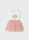 Completo 2 pezz bambina Mayoral con gonna tulle rosa