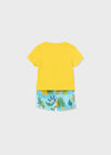 Completo 2 pezzi fresco cotone neonato Mayoral Newborn giallo