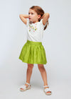 Completo 2 pezzi bambina Mayoral con gonna verde kiwi