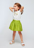 Completo 2 pezzi bambina Mayoral con gonna verde kiwi