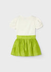 Completo 2 pezzi bambina Mayoral con gonna verde kiwi