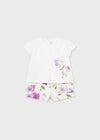 Mayoral Newborn 2-teiliges fliederfarbenes Blumen-Baby-Outfit