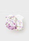 Mayoral Newborn 2-teiliges fliederfarbenes Blumen-Baby-Outfit