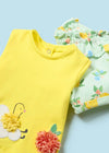 Mayoral Neugeborenes „Frutta“ zitronenfarbenes 2-teiliges Baby-Set für Mädchen