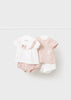 Mayoral Neugeborenes zweiteiliges Baby-Mädchen-Outfit in Rosa und Weiß