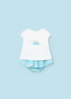 Mayoral Newborn "Turtle" 2-piece baby girl set, Blue