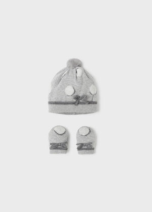Completo cappello e manopole neonata Mayoral grigio - ErreGiModaBimbo
