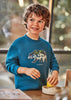 Felpa Pullover blu atlantico bambino Mayoral orso bassorilievo - ErreGiModaBimbo