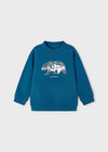 Felpa Pullover blu atlantico bambino Mayoral orso bassorilievo - ErreGiModaBimbo