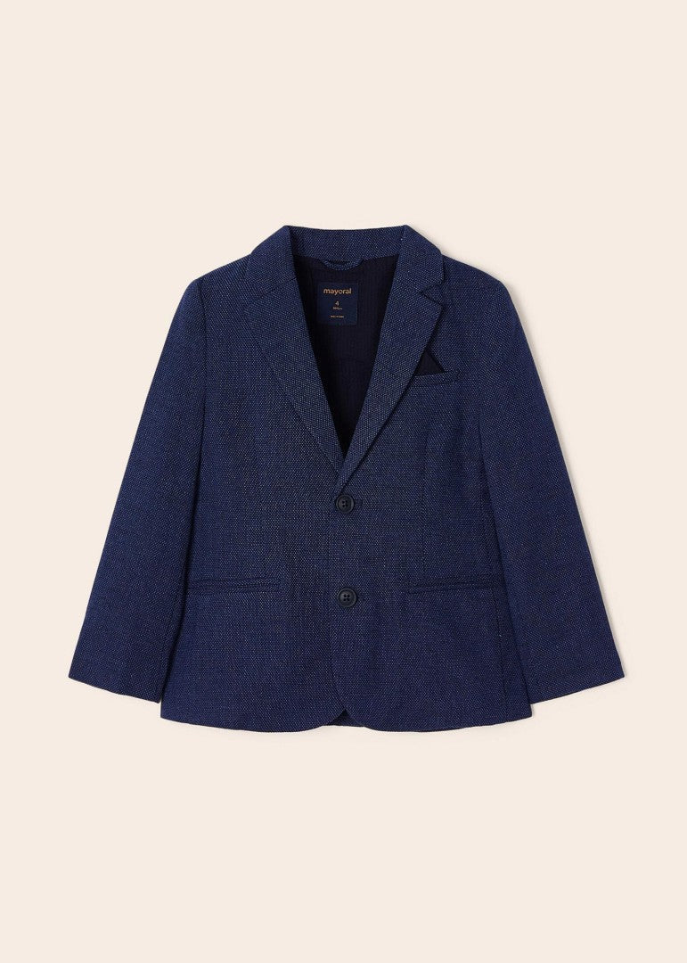 Giacca americana elegante lino tailoring blu bambino Mayoral - ErreGiModaBimbo