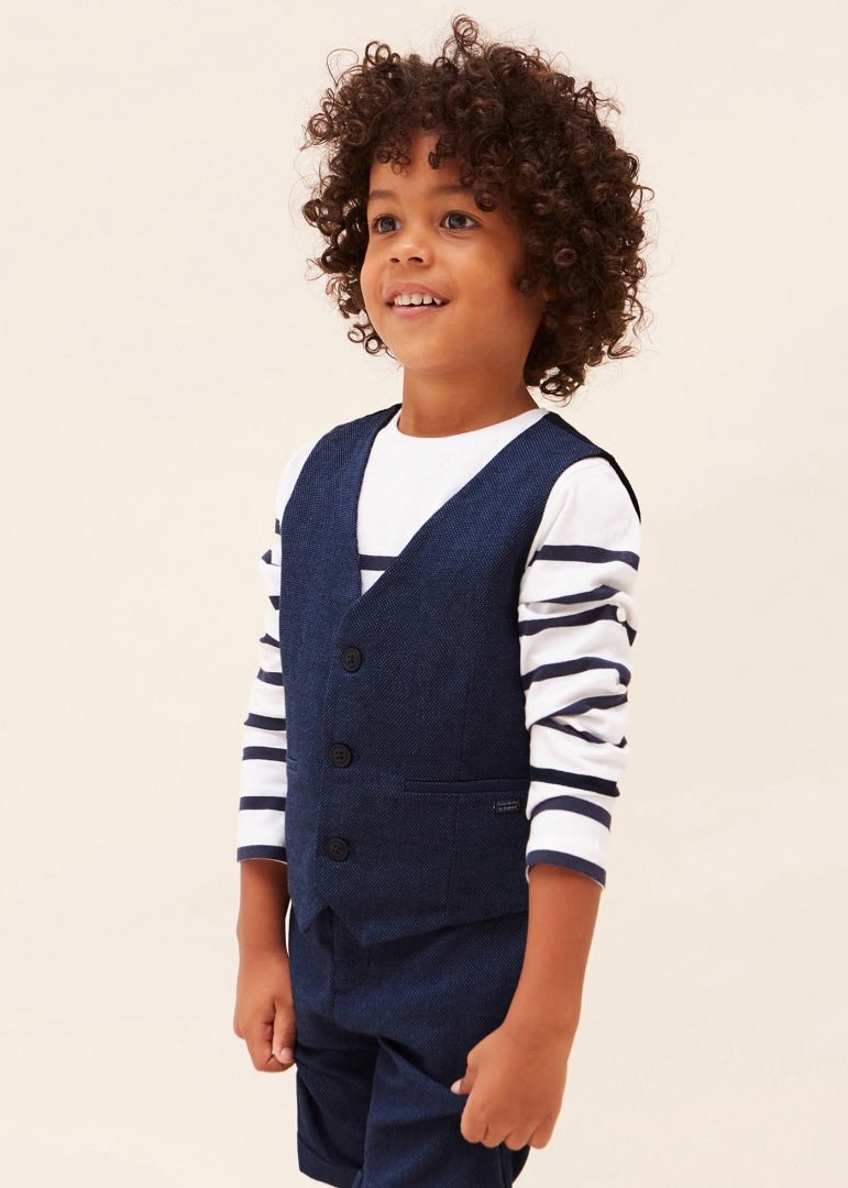 Gilet elegante lino bambino Mayoral tailoring blu - ErreGiModaBimbo