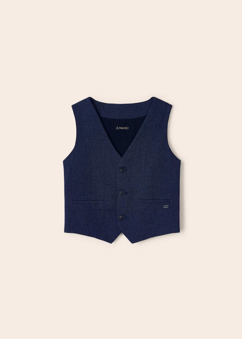 Gilet elegante lino bambino Mayoral tailoring blu - ErreGiModaBimbo