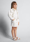 Gonna in twill ricamato bambina Mayoral color crema