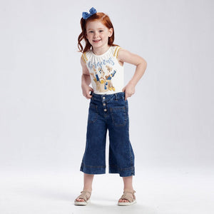 Jeans coulotte bambina Mayoral palazzo tasche - ErreGiModaBimbo