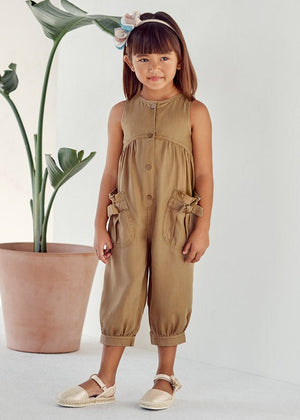 Jumpsuite lunga bambina camel Mayoral ECOFRIENDS Lyocell Tencel™ - ErreGiModaBimbo