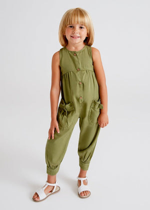 Jumpsuite lunga bambina verde Mayoral ECOFRIENDS Lyocell Tencel™ - ErreGiModaBimbo