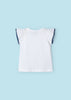 T-Shirt fresco cotone bambina Mayoral applicazioni bianca-blu