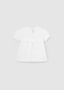 Mayoral white fresh cotton embroidered T-shirt for newborns