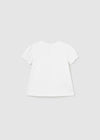 Mayoral white fresh cotton embroidered T-shirt for newborns