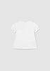 Mayoral white fresh cotton embroidered T-shirt for newborns