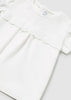 Mayoral white fresh cotton embroidered T-shirt for newborns