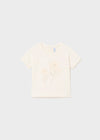 Mayoral white fresh cotton embroidered T-shirt for newborns