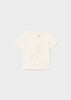 Mayoral white fresh cotton embroidered T-shirt for newborns