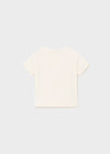 Mayoral white fresh cotton embroidered T-shirt for newborns