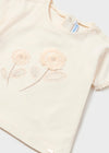 Mayoral white fresh cotton embroidered T-shirt for newborns