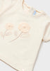 Mayoral white fresh cotton embroidered T-shirt for newborns