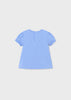 Mayoral white fresh cotton embroidered T-shirt for newborns