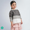 Maglione bambina Mayoral trama righe grigie - ErreGiModaBimbo