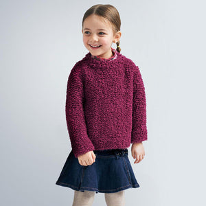 Maglione girocollo bambina Mayoral tricot riccio ciliegia - ErreGiModaBimbo