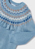 Maglione maglia jacquard dettaglio frange bambina Mayoral azzurro - ErreGiModaBimbo