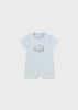 Pagliaccetto fresco cotone neonati Mayoral Newborn azzurro righe "Macchinine"