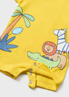 Pagliaccetto fresco cotone neonato Mayoral Newborn stampa "Safari"